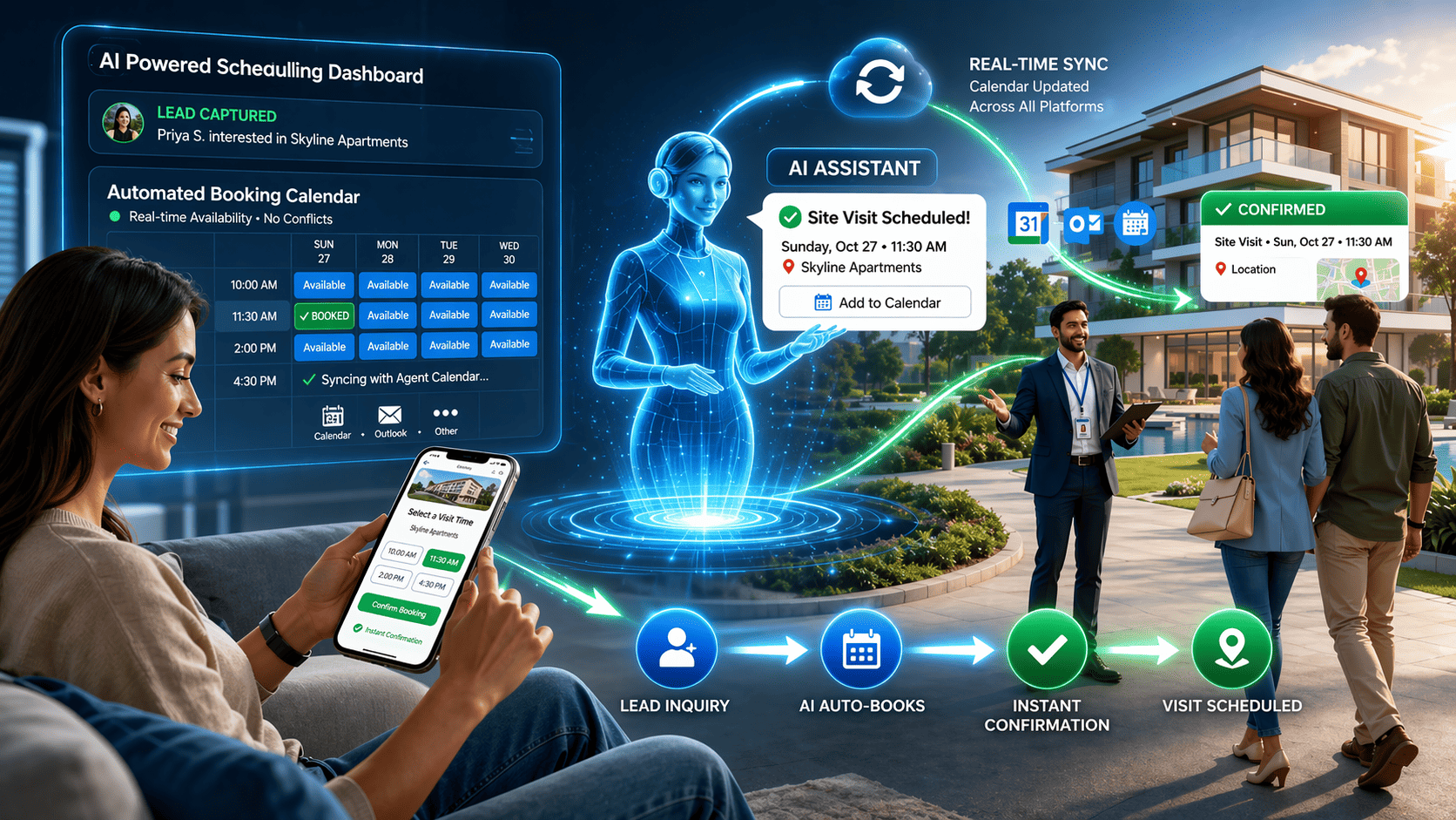 How AI Voice Bots Automate Site Visit Bookings 